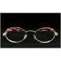 Men Classy Elegant Exotic Sophisticated Clear EYE GLASSES Oval Gold Wooden Frame