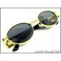 CLASSIC VINTAGE RETRO HIP HOP Style SUN GLASSES Oval Gold Frame Black Lens