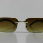 Mens Gold Retro Vintage Elegant Brown Tint Rimless Hip Hop Fashion Sunglasses