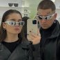 NEW Silver Men Women Celebrity Trend Glasses Hot Girls 2000s Y2K Wrap Sunglasses