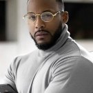 2022 Men's Hip Hop Clear Lens Vintage Oval Gold Frame Retro Wood Grain Glasses
