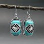Beautiful Turquoise and Silver Geo Earrings