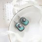 Beautiful Turquoise and Silver Geo Earrings