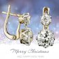 New 18k Yellow Gold Cubic Zirconia Women Stud Drop Earrings Wedding Jewelry Gift