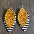 Beautiful Mustard and Striped Drop Earrings