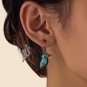 Pretty Bird Silver Hoop Dangle Drop Earring Turquoise Spring Jewelry