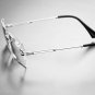 Men's Rectangle Silver Frame Retro Hip Hop Clear Lens Tint Rimless Glasses