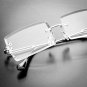 Men's Rectangle Silver Frame Retro Hip Hop Clear Lens Tint Rimless Glasses