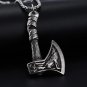 MENDEL Mens Nordic Norse Viking Raven Axe Wolf Pendant Necklace For Men Chain