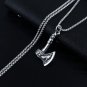 MENDEL Mens Nordic Norse Viking Raven Axe Wolf Pendant Necklace For Men Chain
