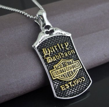 HARLEY-DAVIDSON necklace Silver Gold Dog Pound Necklace Tag