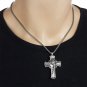 MENDEL Mens Stainless Steel Jesus Christ Face Crucifix Cross Pendant Necklace