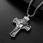 MENDEL Mens Stainless Steel Jesus Christ Face Crucifix Cross Pendant Necklace