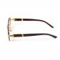 Woodgrain Brown Tint Retro Rimless Men's Elegant Gold Frame Hip Hop Sunglasses