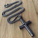 New Cool Boys Mens Stainless Steel Cross Pendant Necklace For Men Women Chain