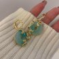 New Jade Donut Earrings for Women Stone Luxury Designer Carved 925 Silver Talism