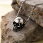 MENDEL Gothic Mens Biker Skull Pendant Necklace Men Stainless Steel Chain Silver