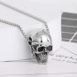 MENDEL Gothic Mens Biker Skull Pendant Necklace Men Stainless Steel Chain Silver