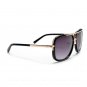 DESIGNER INSPIRED HIGH FASHION SQUARE AVIATORS WITH ANTIQUE METAL TRIM DETAIL