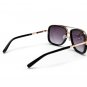 DESIGNER INSPIRED HIGH FASHION SQUARE AVIATORS WITH ANTIQUE METAL TRIM DETAIL