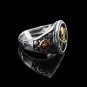 New Gothic Mens Stainless Steel Gold Plated Biker Pirate Skull Ring Size 6-15