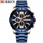 CURREN Men Watches Stainless Steel Wristwatch Male Chronograph Quartz Watch Gift
