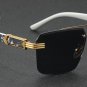 Men's Stylish Half Frame Square Cut Beam UV Protection Sunglasses