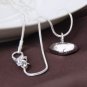 925 Sterling Silver Solid Small Heart Pendant Necklace 16-30 Inch Snake Chain