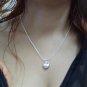 925 Sterling Silver Solid Small Heart Pendant Necklace 16-30 Inch Snake Chain