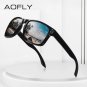 Square Polarized Sunglasses for Men Womens - UV Protection Anti Glare Fish