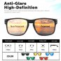 Square Polarized Sunglasses for Men Womens - UV Protection Anti Glare Fish