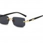 Rimless Sunglasses Rectangle Fashion Metal Shades Eyeglasses Small Sun Glasses
