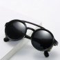 Steampunk Style Round Vintage Sunglasses Retro Eyewear For Men Women Leather