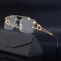 Top Bar Fashion Aviator Sunglasses For Women Men Rimless Glasses Hollow Out