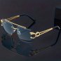Top Bar Fashion Aviator Sunglasses For Women Men Rimless Glasses Hollow Out Temp
