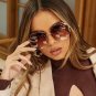Fashion Sunglasses Women Metal Female UV400 Vintage Ladies Stylish Design -Brown