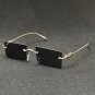 Men's Rectangle Lenses Rimless Fashion Sunglasses