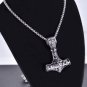 MENDEL Mens Stainless Steel Norse Viking Thors Hammer Mjolnir Pendant Necklace
