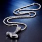MENDEL Mens Stainless Steel Norse Viking Thors Hammer Mjolnir Pendant Necklace