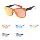 Mens Womens Mirrored Rimless Color Lens Reflective Retro Vintage Flat Sunglasses