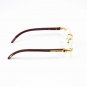 Vintage Clear Men's Woodgrain Rimless Gold Frame Retro Hip Hop Fashion Glasses