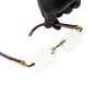 Vintage Clear Men's Woodgrain Rimless Gold Frame Retro Hip Hop Fashion Glasses