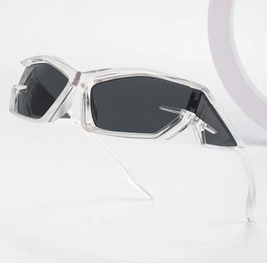 Futuristic Y2K Wrap Around Transparent Sunglasses: Stand Out in Style with UV400