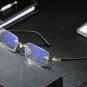Mens Eye Glasses Clear Lens Rimless Small Reflective Square Silver Frame Fashion