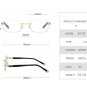 Mens Eye Glasses Clear Lens Rimless Small Reflective Square Silver Frame Fashion