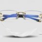 Mens Eye Glasses Clear Lens Rimless Small Reflective Square Silver Frame Fashion
