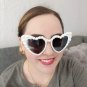 Fashion Retro Heart-Shaped Imitation Pearl Frame Sunglasses UV400 Women Cat Eye