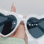 Fashion Retro Heart-Shaped Imitation Pearl Frame Sunglasses UV400 Women Cat Eye