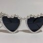 Fashion Retro Heart-Shaped Imitation Pearl Frame Sunglasses UV400 Women Cat Eye