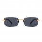 Rimless Sunglasses Rectangle Fashion Popular Women Men Shades Small Square Sun G